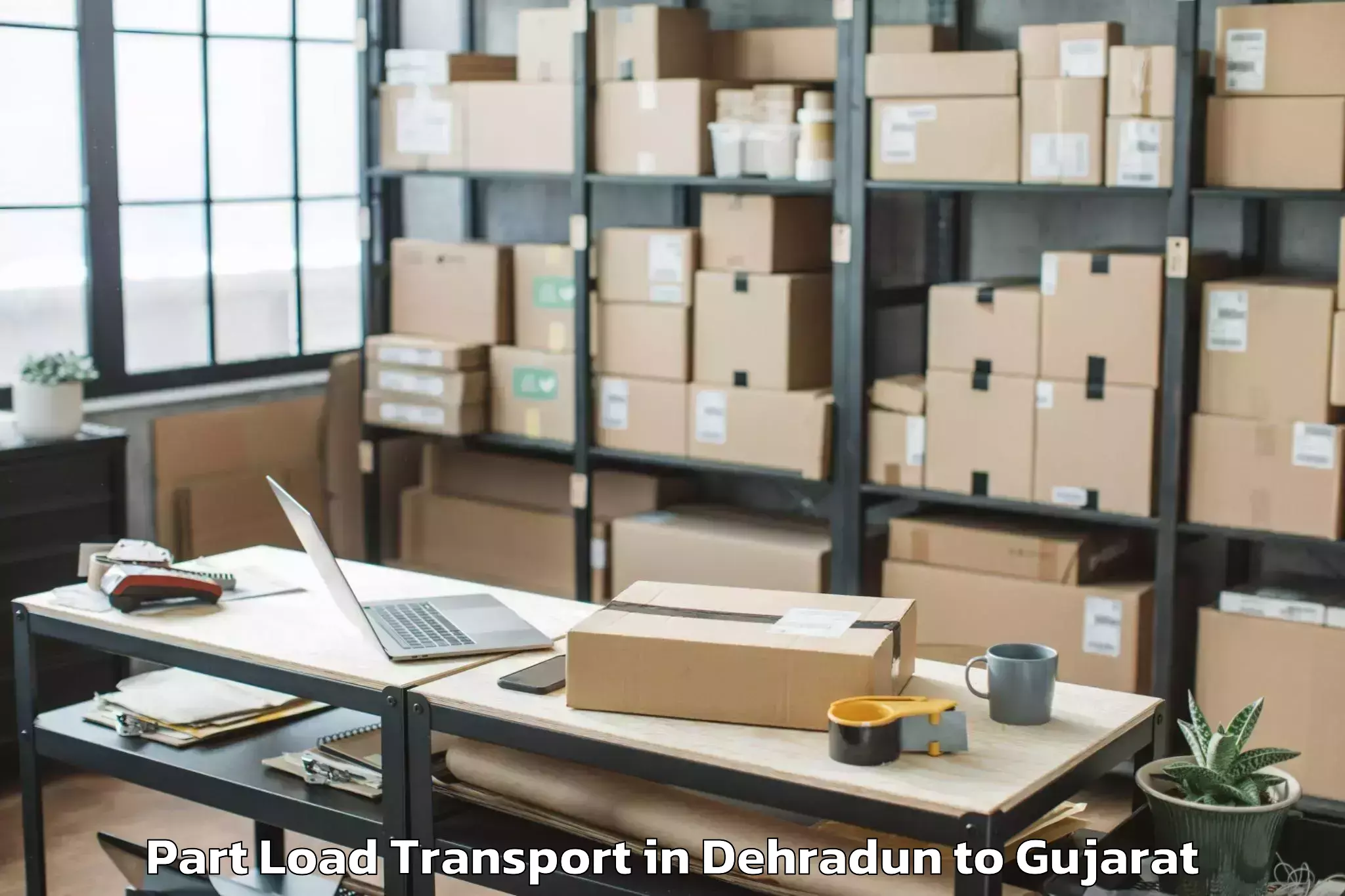 Professional Dehradun to Kaprada Part Load Transport